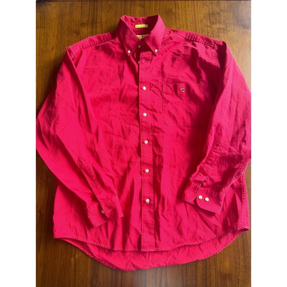 Vintage Duck Head Men's Red Button-Up - Size M